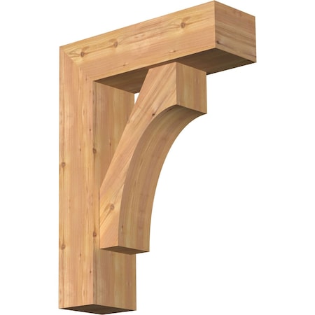 Westlake Block Smooth Bracket W/ Offset Brace, Western Red Cedar, 7 1/2W X 24D X 32H